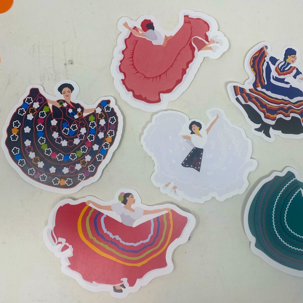 Stickers. Mexican dresses